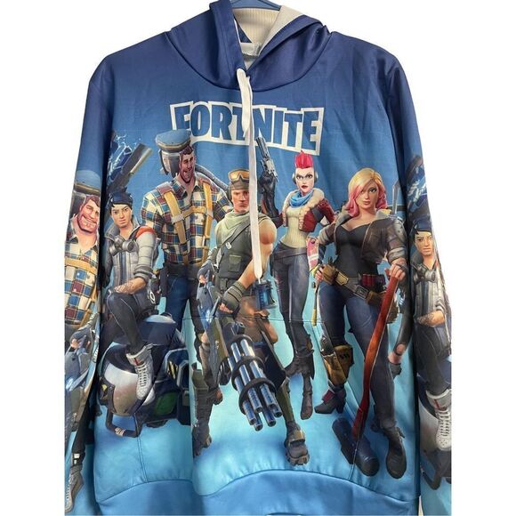 Unbranded Other - Fortnite Battle Unisex Multi Color Graphic Print Long Sleeves Hoodie Size L